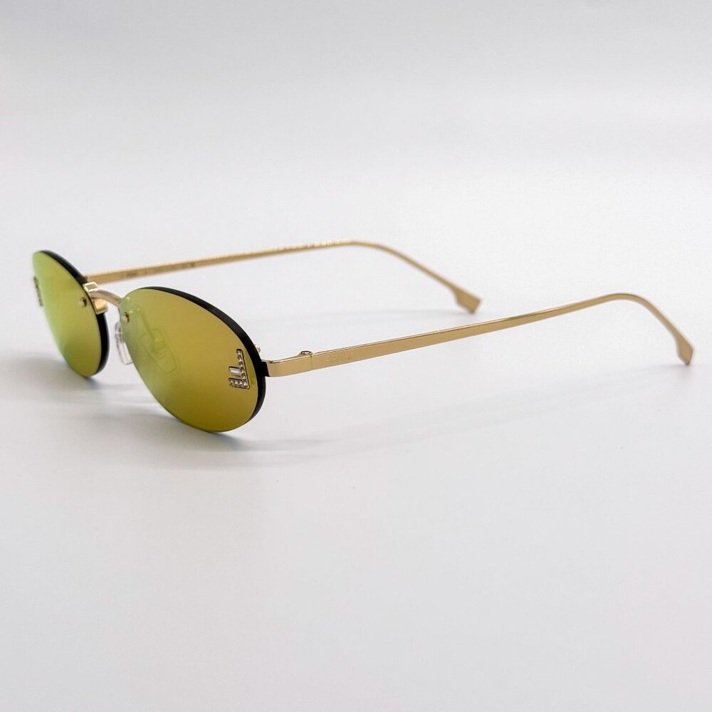 NEW FE4075US 30L ROUND GOLD MIRROR FENDI WOMN SUNGLASSES - Picture 7 of 13